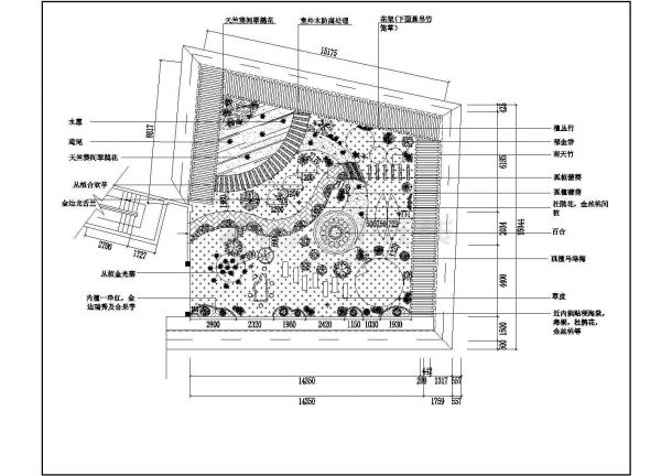 某城市小区建筑顶层花园绿化设计施工CAD图纸-图一