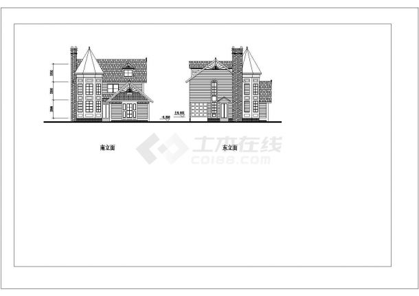 某建筑面积368平方米三层框架结构别墅设计cad建筑方案图-图二