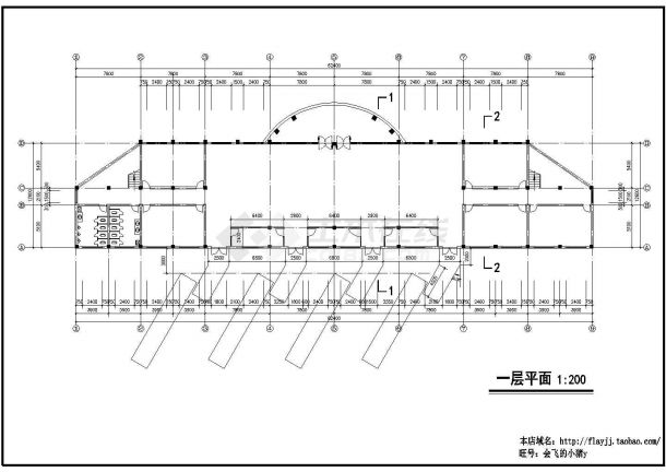 1202.1平米汽车客运站建筑设计图（长62.4米宽12.6米）-图二