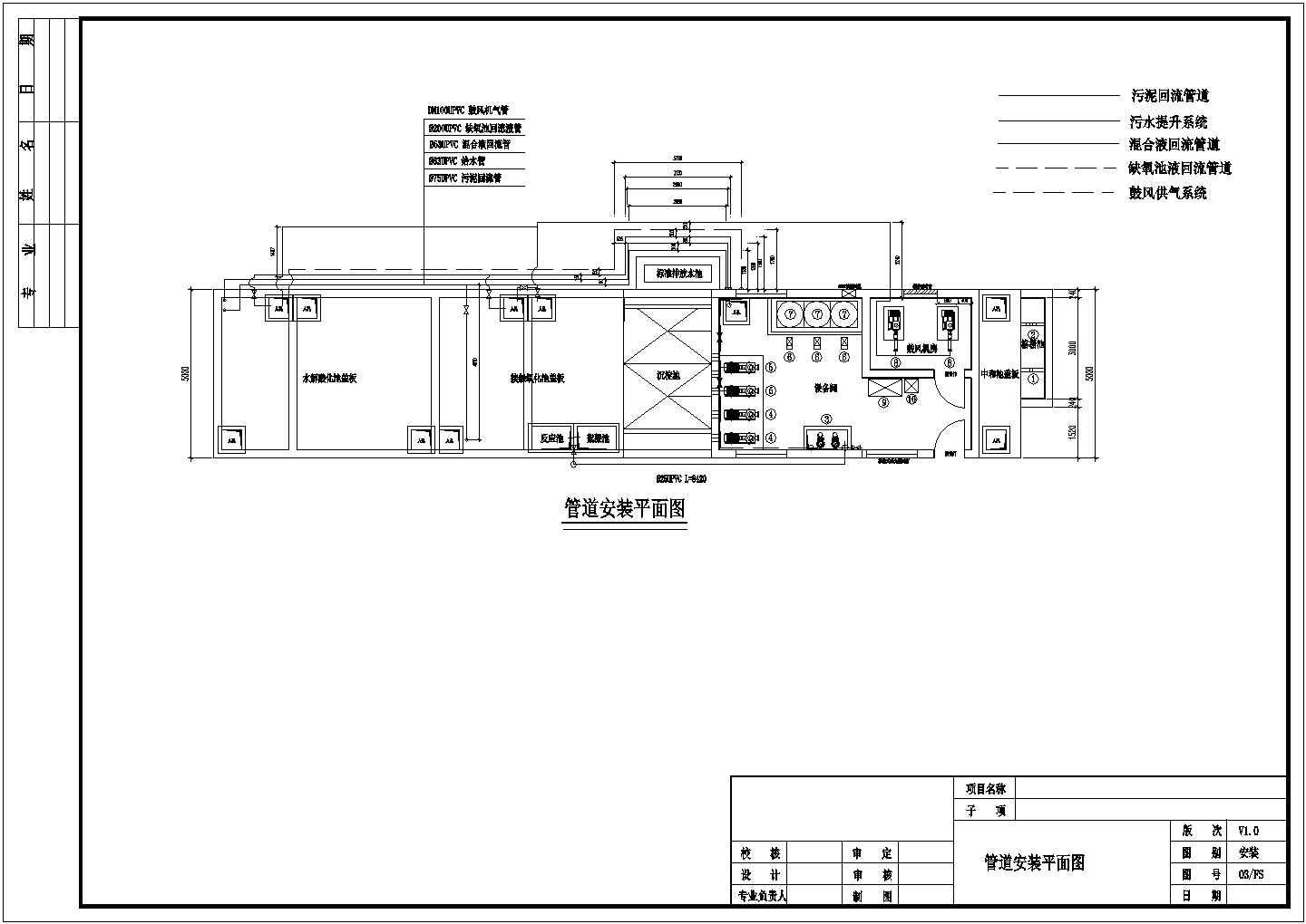 某果汁加工厂污水处理站设计cad详细工艺安装图纸