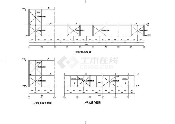 阜阳市某钢材厂多跨门式钢架结构生产厂房建筑结构设计CAD图纸-图二