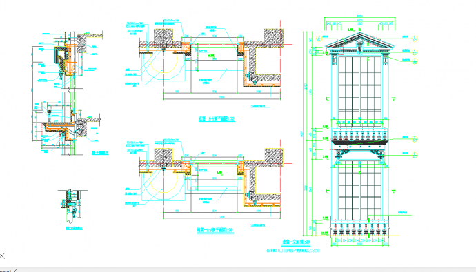某地欧式建筑连窗详图CAD图纸_图1