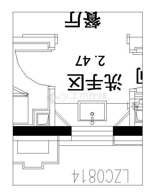 某楼盘G户型室内设计施工图-图一