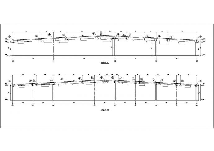 海口市某大型水果加工厂内部仓库钢架屋盖全套结构设计CAD图纸_图1