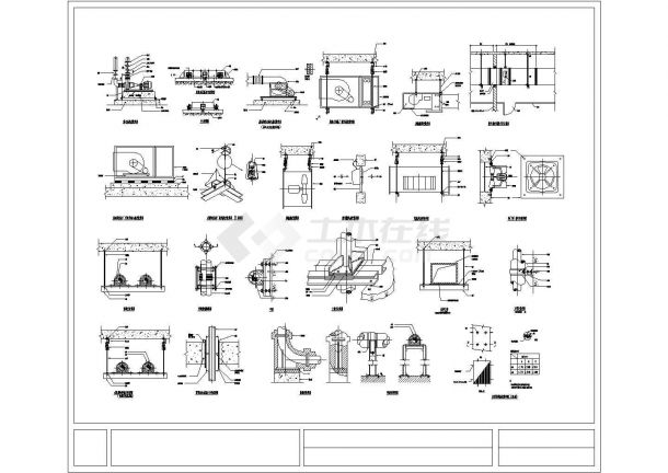 经典44款暖通节点cad大样安装详图-图二