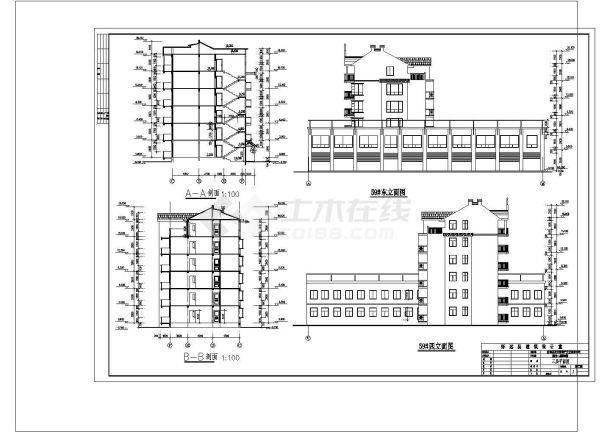 某高档小区住宅施工设计CAD图纸-图二