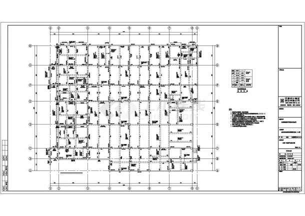 [四川]3层钢混框架结构大学食堂建筑结构施工图-图二
