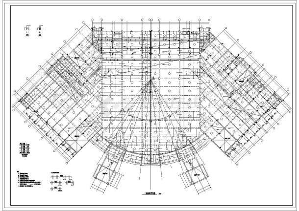 框架结构学校食堂结构图纸-图一