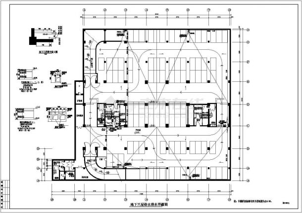 某18层办公楼给排水全套设计CAD图纸（附计算书）-图一