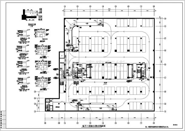 某18层办公楼给排水全套设计CAD图纸（附计算书）-图二
