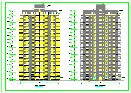 金海岸某高层住宅楼建筑设计cad施工图-图一