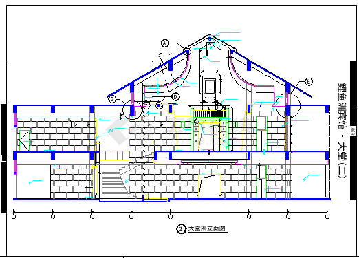 鲤鱼洲某宾馆全套建筑设计cad施工图纸-图二