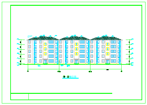 某地区联排住宅楼建筑cad设计施工图纸-图二
