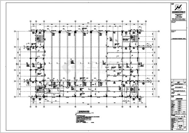 [浙江]地上二层框架结构体育馆结构施工全套设计图-图二