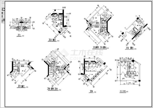 某公寓楼及辅房给排水消防CAD设计施工图-图二