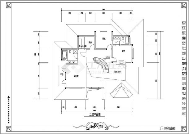 某二层框架结构高档欧式别墅设计cad建筑方案图纸-图一