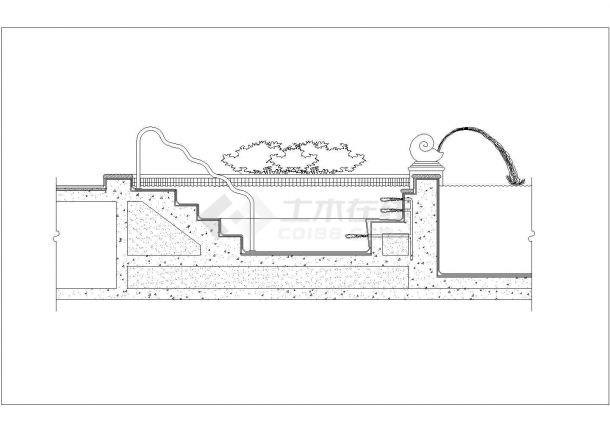 某现代风格泳池规划设计cad施工详图-图二