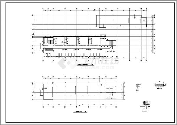 某小学（征地面积22624㎡）三层砖混结构教学楼设计cad全套建筑施工图（含设计说明，含总平面，含技术经济指标）-图二