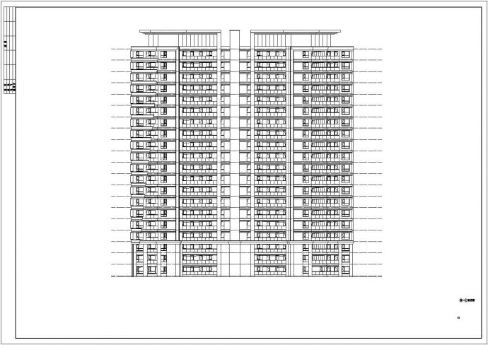 某小区高层建筑三梯六户三房两厅室内设计施工CAD图纸_图1