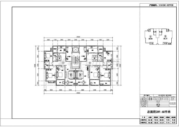 某小区大联排建筑电梯入户设计施工CAD图纸-图二