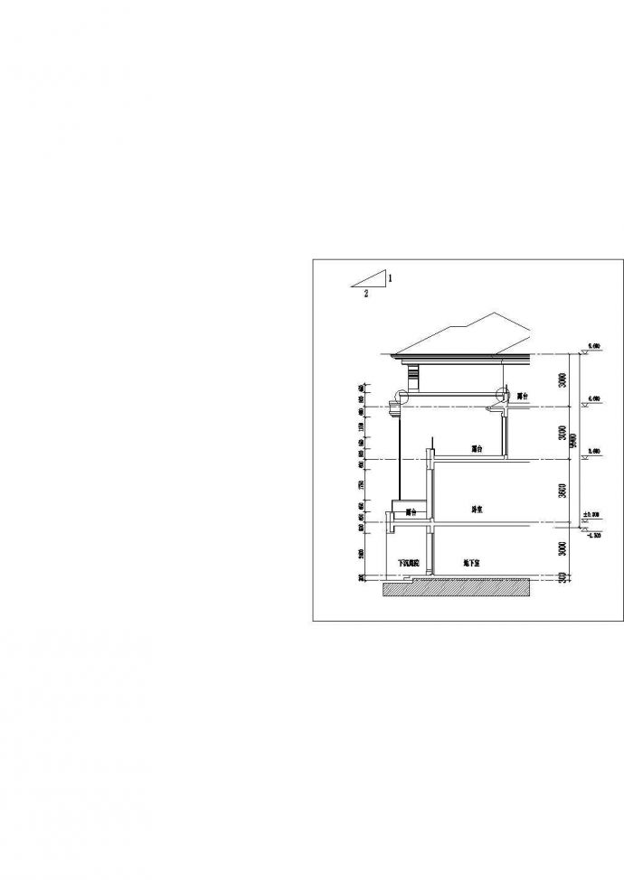 某小区双拼墙身建筑室内户型设计施工CAD图纸_图1