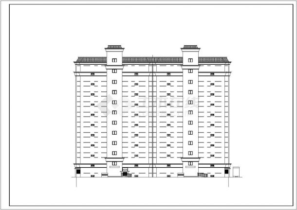 某小区独栋公寓建筑一梯两户设计施工CAD图纸-图一