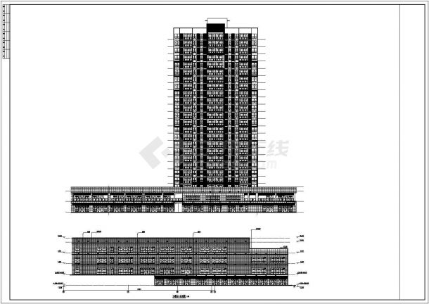 某小区独栋公寓建筑二梯六户设计施工CAD图纸-图二