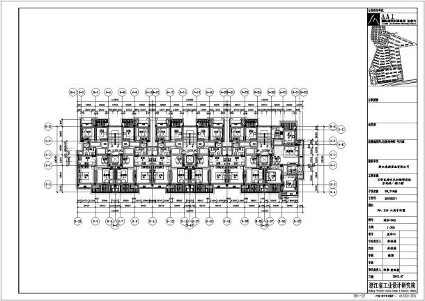 某小区顶层复式三拼建筑多层户型设计施工CAD图纸-图二