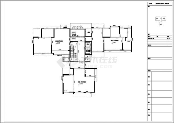某小区合院居住建筑标准化户型设计施工CAD图纸-图二