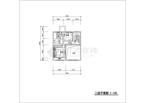 某小区联排三房建筑标准化户型设计施工CAD图纸-图二