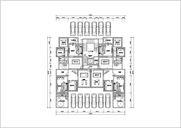 某小区居民高层洋房建筑标准化户型设计施工CAD图纸-图一