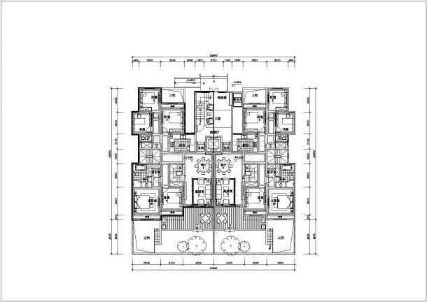 某小区居民高层洋房建筑标准化户型设计施工CAD图纸-图二