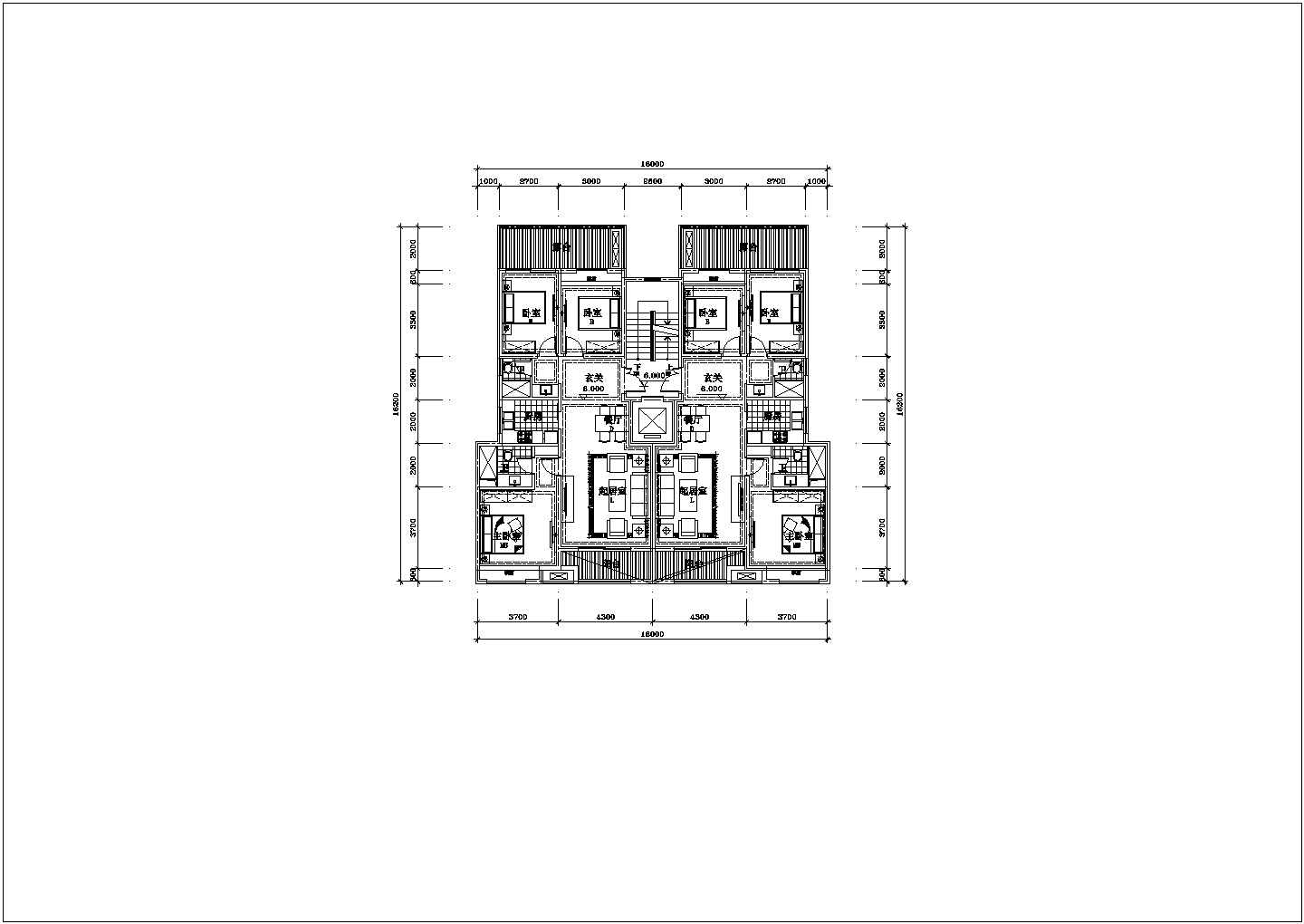 某小区高层洋房建筑标准化户型设计施工CAD图纸