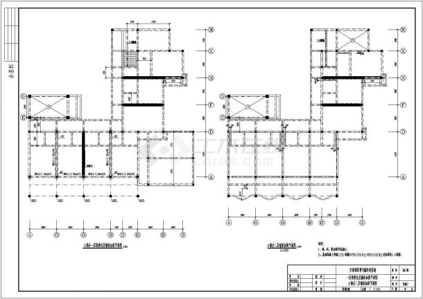 某培训基地改造加固设计cad全套结构施工图（含设计说明）-图二