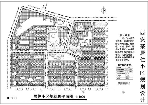 居住小区规划设计方案图纸，标注明细-图二