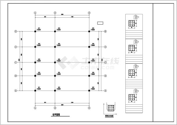 平湖市某钢材厂单层框架结构加工厂房全套结构设计CAD图纸-图二