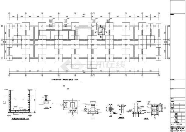 长沙市某旅游度假区4层框架结构服务中心全套结构设计CAD图纸-图二