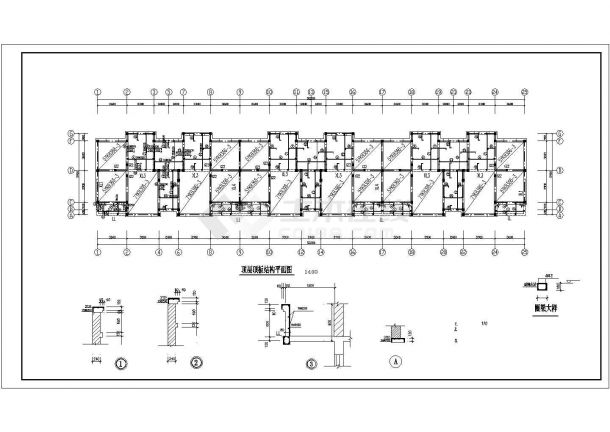 嘉兴市紫金郡小区5层框架结构住宅楼全套结构设计CAD图纸-图二