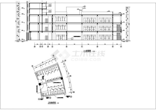 某学校食堂建筑CAD建筑设计施工图-图二