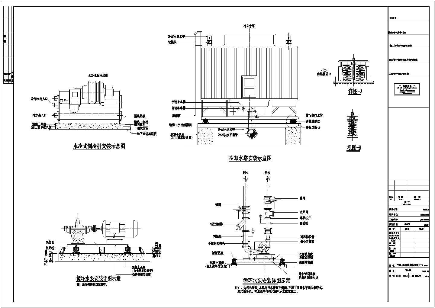 [江苏]高层商业楼舒适性中央空调系统设计施工全套cad图