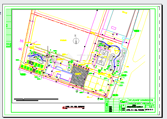 黄埔海关某附属工程公园建筑结构水园林cad施工图-图二