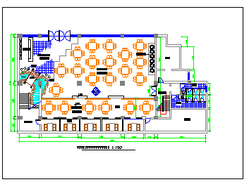  CAD design and construction drawing for interior decoration of a restaurant chain store - Figure 1