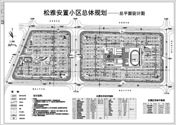 松雅安置小区总体规划施工图-图一