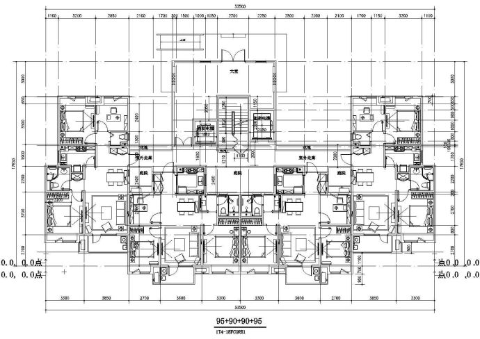 某城市叠拼别墅建筑标准化户型设计施工CAD图纸_图1