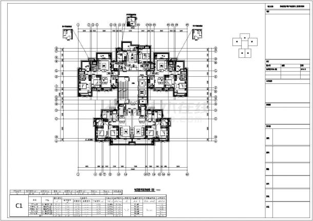 某城市新现代建筑标准化户型设计施工CAD图纸-图一
