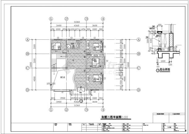 淮北市某小区占地132平米2层砖混结构单体别墅建筑+结构设计CAD图纸-图一
