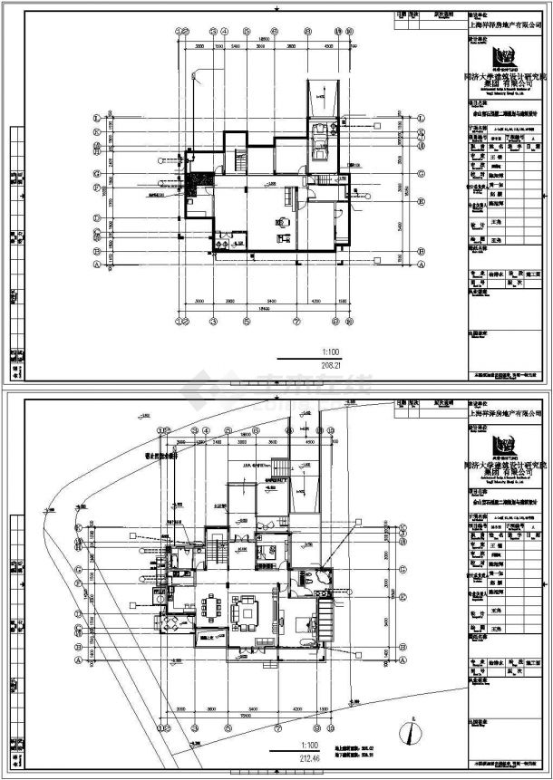 荆门市某社区570平双层砖混结构独栋别墅平面设计CAD图纸（含地下室）-图二
