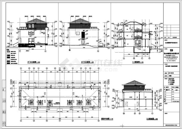 郑州市某养老院1700平米3层剪力墙结构管理综合楼建筑设计CAD图纸-图一