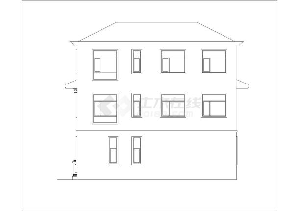 昆山市金桥嘉苑小区三层砖混结构单体别墅平立面设计CAD图纸-图一