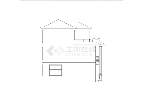 昆山市金桥嘉苑小区三层砖混结构单体别墅平立面设计CAD图纸-图二
